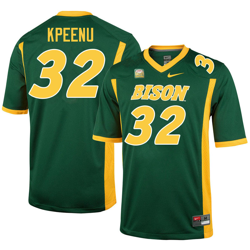 North Dakota State Bison #32 Barry Kpeenu College Football Jerseys Stitched-Green